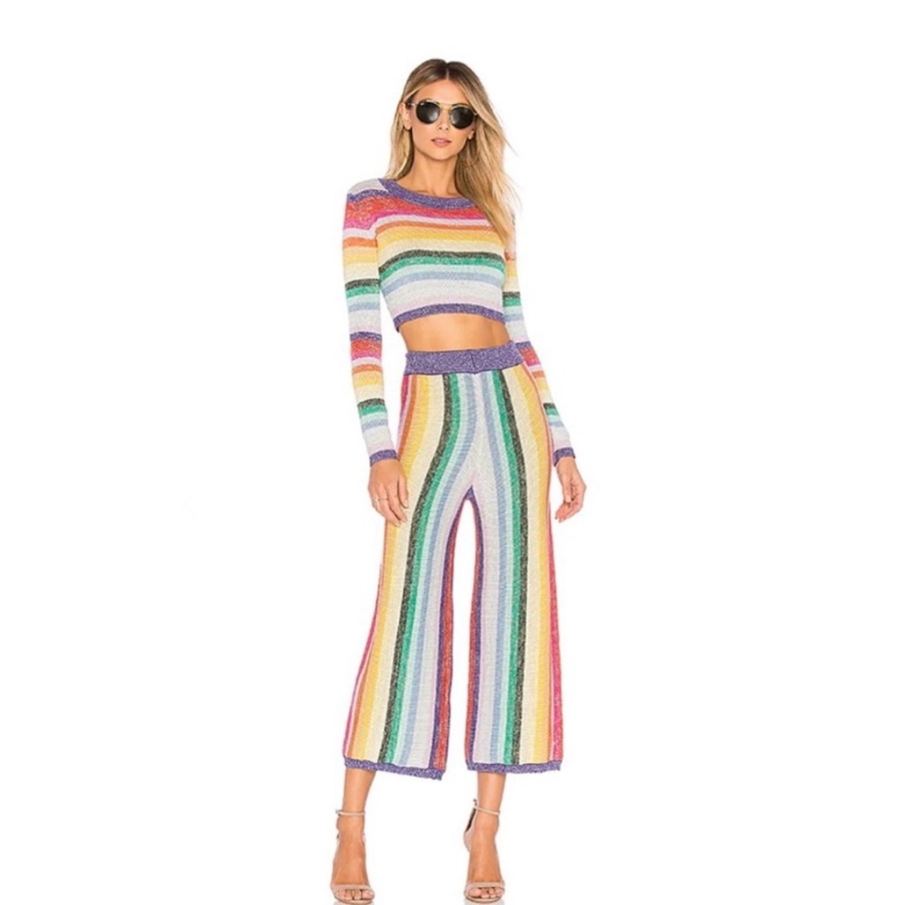 Lovers + Friends Multicolor Striped Knit Believe Pants